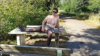 Naked in Suspenders Outdooe