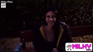 Busty Horny Girl Calls Her Ex-boyfriend While a Stranger Sucks Her Pussy in the Park