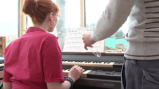 Ginger teen gets fucked by her piano teacher