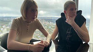 A Cuckold Licks The Cum Of A Girls Fucker After A Hot Fuck In Front Of Him With Falcon Al, Alice Bast And Oliver Strelly