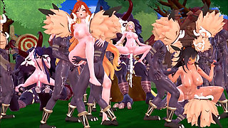 Genshin Impact - Genshin Girls in Hilichurl Beach Camp - Rough Sex - 3D Hentai Animations