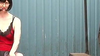 Train Tramp, in Layered Nylons - Nylon Slut Sneaks Into Railway Yard