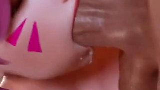 BBC Nymphomaniac Whore Gags on Huge Black Monster Cock Deepthroat