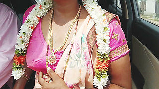 Indian Car Sex Telugu Saree Housewife Car Journey for Fucking with Husbend's Friend. Telugu Dirty Talks.