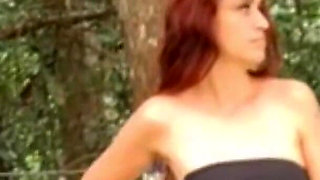 I Showed My Hard Cock to the Beautiful Redhead!