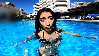 Puta Argentina is Caught in the Pool and Fucked Wildly