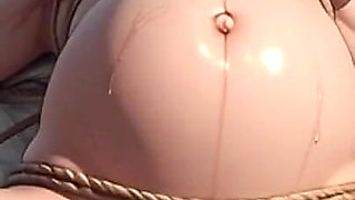 Very Pregnant Girl Tied up - Dripping Tight Pussy Full of Lust
