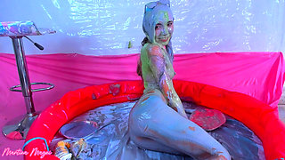 Wam!! Martina Is Punished with a Mess of Colorful Slime