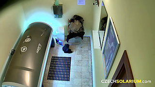 Czech Solarium 85: Pussy on Full Display in Solarium