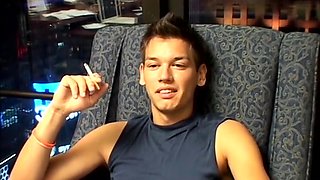 Latino Jordan Stroking His Boner While Chainsmoking In Nyc