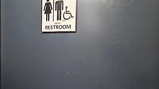 Nerdy Faery Pissing In Public Toilet Close-Up - Petite Canadian Babe With Colored Hair