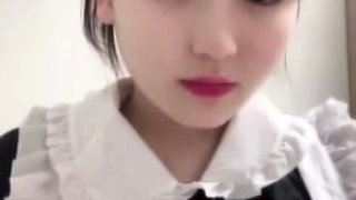 Amateur asian teen solo playing