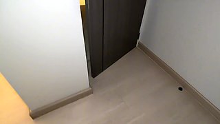 Barging into a washroom to fuck stepsister's mouth and pussy