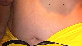 Mature Roma whore in yellow mesh overalls shows her hairy pussy at thigh root close up - Long home masturbation video with gypsy woman 2026