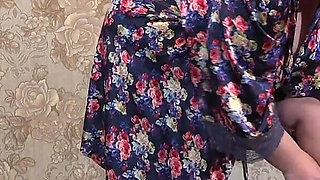 A Mature Wife Is Getting Ready for a Christmas Party and Trying on a Nurse's Uniform. Does She Want to Get Fucked There? PAWG.