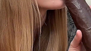 Cute Blonde & Extreme Huge Dildo