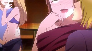 Busty MILF agent rides loud creampie floods in front of all
