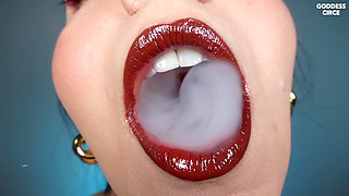Inhale My Smoke - Close-up of My Mouth and New Sexy Lipstick