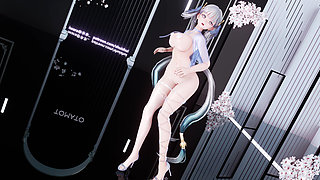 [mmd] Jinxi Big Bunny Aoa_excuse Me Super Astringent Nipple Patch Neck Chain