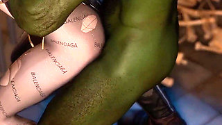 3D BBW Asian MILF Got Her Pussy Fucked so Hard by Huge Monster Dick