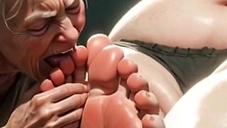 Old Granny Foot Worship on Obese Woman - Granny Extremely Horny