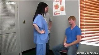 Angie Noir In Horny Nurse Mrs Niore Sucks Stepsons Friends Dick Until He Explodes