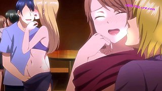 Busty MILF agent rides loud creampie floods in front of all