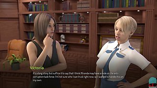 College girl gets tied up in a visual novel gameplay