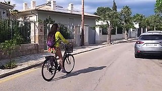Public Nudity Up-Skirt, No Panties Bike Ride