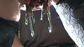 Humiliating whipping in the forest