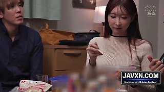 Japanese Slut Gulps Huge Cock