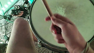 Playing Drums with My Dick - Snare Hit Cock Tip is My Stick