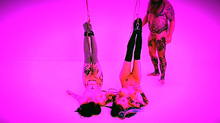 Rough Tickle Session for Two Female Subs - Front View