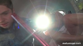 Hairy Granny Picks up Shy Virgin Boy in the MatureVan