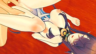 Hard-core, hentai, genshin impact futa