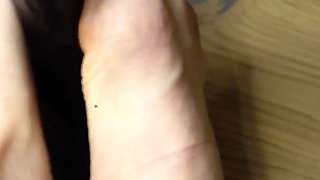 Handjob and Footjob on My BBC Dildo