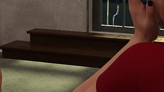 New Neighborhood V0.9 - Part 2b: Violet Starts Practicing Threesomes with Ted Using a Big Dildo