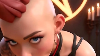 Slutty Girl Twerking Her Fat Ass on the Sidewalk, Mohawk Teen Sucking off a Big Huge Cock, Big Breast Black Panther Teasing