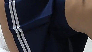 No Bra Apron Type Student Uniform, Mini Skirt, Thong Panties, Socks, Beautiful Natural Tits Slender Japanese Girl Room Cleaning