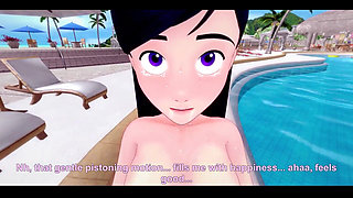 Violet Parr Bikini Having Sex in the Vacations Behind the Pool POV the Incredibles Short (watch the Full Version on Red and