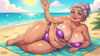 Sexy Big Boobs on Beach