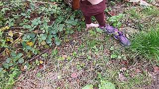 Naked Pussy Spanking in the Woods