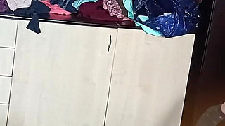 Amateur Woman Has Fun Trying on Clothes and Cutting Them