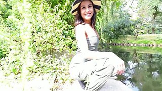 Brunette eating his ass and letting him punish her pussy