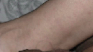 Step mom foot hitting step son cock and handjob