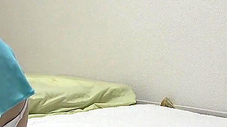 No Bra, Short Tank Top, Micro Mini Skirt, Micro G-string Panties, Knee-high Socks, Beautiful Tits Japanese Girl's Cleaning Room