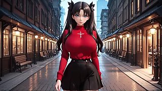 Rin Tohsaka Big Tits 3D Hentai - AI Animated Blowjob & Deep Throat in Pleasure Castle