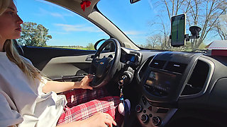 Traveling with My Girlfriend I Couldn't Resist the Urge: Luxury Handjob and Blowjob on the Side of the Road