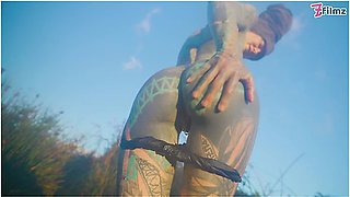 Alternative Couple Having Wild Outdoor Sex In Outdoor Hot Spring - Lily Lu