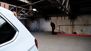 French MILF Rough Anal Threesome in Parking Lot